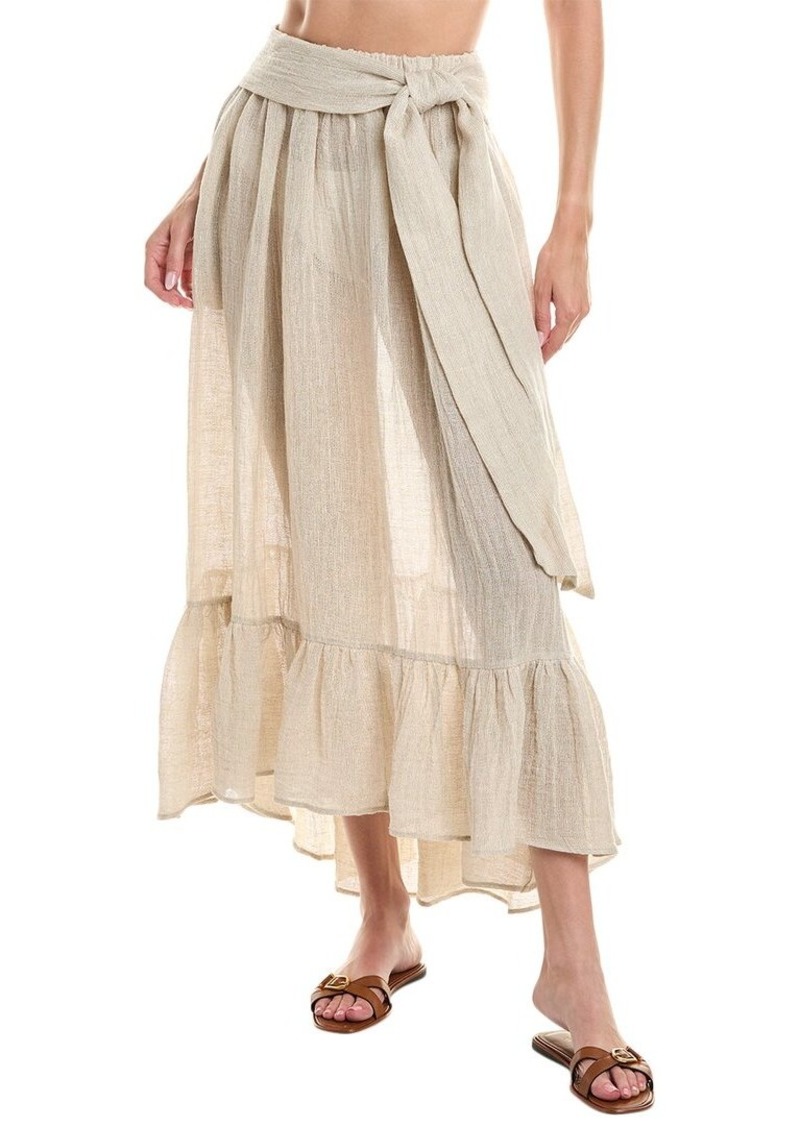 Lisa Marie Fernandez Nicole Linen-Blend Midi Skirt