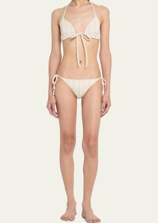 Lisa Marie Fernandez Striped Two-Piece Triangle Bikini Set
