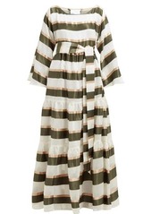 Lisa Marie Fernandez Tiered striped voile maxi dress