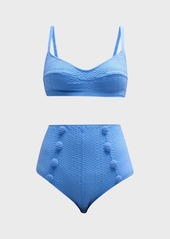 Lisa Marie Fernandez Textured Two-Piece Bikini Set 