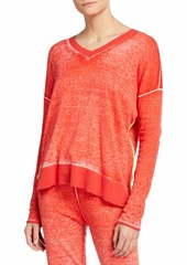 Lisa Todd Plus Size Hello Mello V-Neck Pointelle Sleeve Sweater