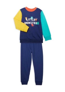 Little Me Little Boy's 2-Piece Colorblock Sweatshirt & Joggers Set