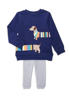 Little Me Little Boy's 2-Piece Dauchsund Sweatshirt & Joggers Set