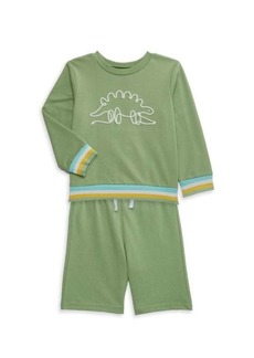 Little Me Little Boy's 2-Piece Dino Sweatshirt & Shorts