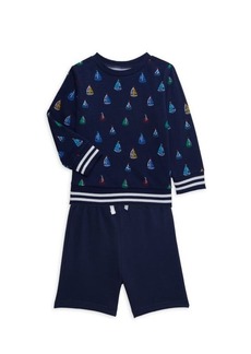 Little Me Little Boy's 2-Piece Nautical Tee & Shorts Set
