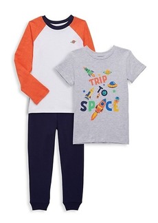 Little Me Little Boy's Space On 3-Piece T-Shirt & Joggers Set