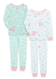 Little Me ​​Little Girl's 4-Piece Celestial-Prints Pajama Set