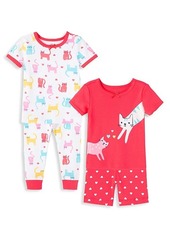 Little Me Little Girl's 4-Piece Kitty Pajama Set