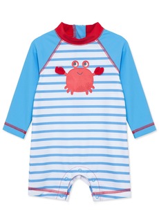 Little Me Baby Boys Crab Long Sleeve Rash Guard Swimsuit - Blue
