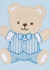 Little Me Baby Boys Cute Bear Bibs and Burp Cloth, Pack of 3 - Light Blue