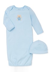 Little Me Baby Boys Cute Bear Hat & Gown Set