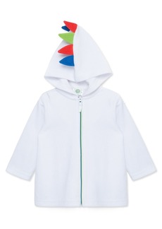 Little Me Baby Boys Dino-Spike Terry Robe Swim Cover Up - White