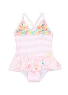 Little Me Baby Girls 3D Floral 1-Piece Swimsuit - Pink