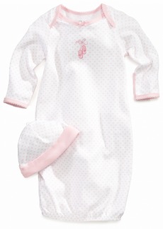 Little Me Baby Girls Ballet Hearts Gown and Beanie Set - White