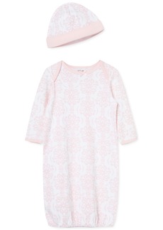 Little Me Baby Girls Sleep Gown and Hat, 2 Piece Set - Pink