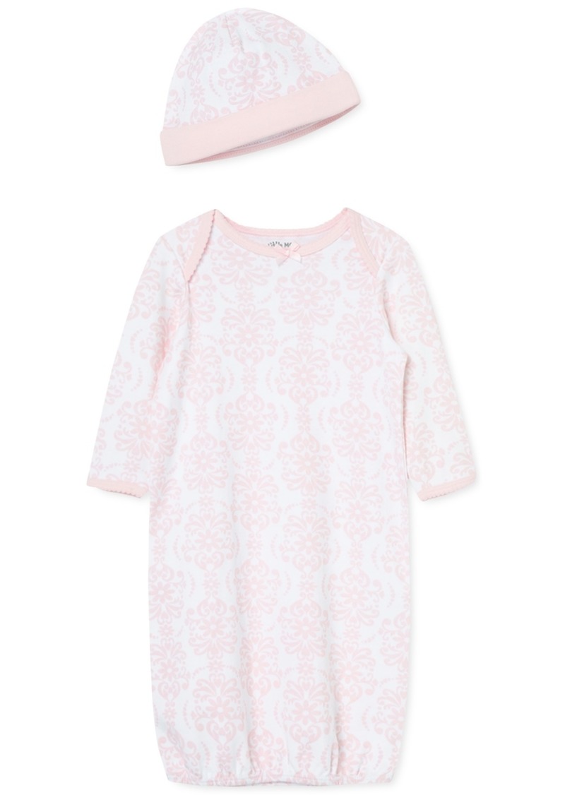 Little Me Baby Girls Sleep Gown and Hat, 2 Piece Set - Pink