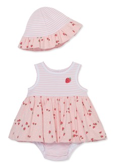 Little Me Baby Girls Strawberries Popover with Hat - Pink