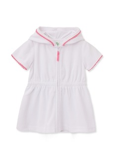 Little Me Baby Girls Terry Zip Swim Cover Up - White