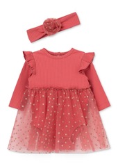 Little Me Baby Girls Tutu Bodysuit Dress and Headband, 2 Piece Set - Red