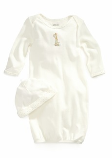 Little Me Baby Boys or Baby Girls Giraffe Gown and Hat, 2 Piece Set - Ivory