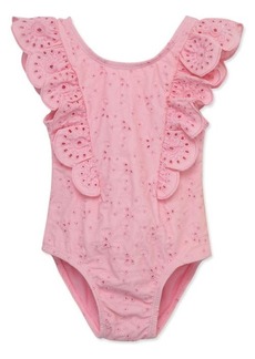 Little Me Eyelet Embroidered One-Piece Swimsuit