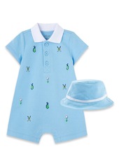 Little Me Golf Romper & Hat Set (Baby)