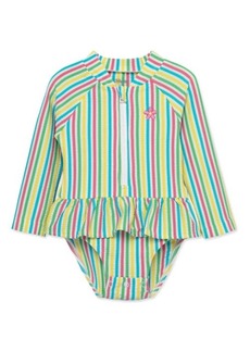 Little Me Kids' Stripe Skirted One-Piece Rashguard Swimsuit