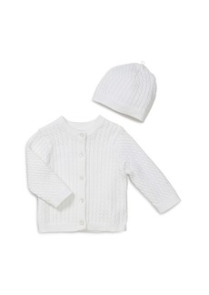Little Me Unisex Cable-Knit Cardigan & Hat Set - Baby