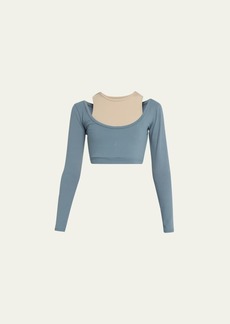 Live the Process Taurus Two-Tone Long-Sleeve Crop Top