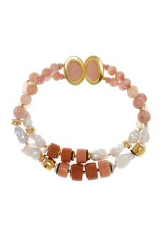 Lizzie Fortunato - Ariel II Gold-Plated Pearl; Quartz Necklace - Orange - OS - Moda Operandi - Gifts For Her