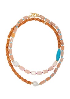 Lizzie Fortunato - Cabana Beaded Necklace - Orange - OS - Moda Operandi - Gifts For Her