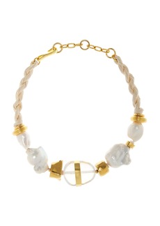 Lizzie Fortunato - Glass Beach Gold-Plated Pearl; Opal; Silk Necklace - Neutral - OS - Moda Operandi - Gifts For Her