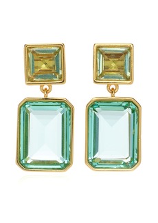 Lizzie Fortunato - Lush Gold-Plated Glass Earrings - Green - OS - Moda Operandi - Gifts For Her