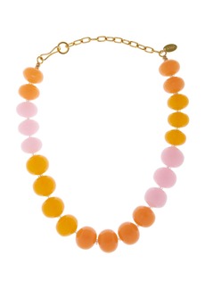 Lizzie Fortunato - Olympia Gold-Plated Opal; Resin Bead Necklace - Orange - OS - Moda Operandi - Gifts For Her