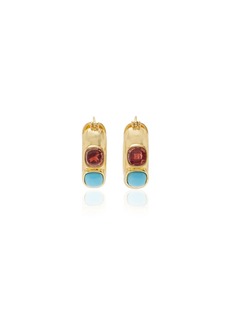 Lizzie Fortunato - Piet Garnet; Turquoise Gold-Plated Hoop Earrings - Gold - OS - Moda Operandi - Gifts For Her