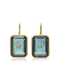 Lizzie Fortunato - Tile Topaz; Crystal Gold-Plated Earrings - Blue - OS - Moda Operandi - Gifts For Her