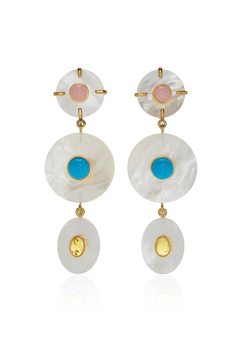 Lizzie Fortunato - Tropic Mother-Of-Pearl Multi-Stone Earrings - Neutral - OS - Moda Operandi - Gifts For Her