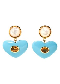 Lizzie Fortunato Enamored Imitation Pearl & Heart Drop Earrings