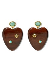 Lizzie Fortunato Tamarind Heart Drop Earrings
