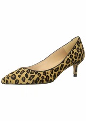L.K. Bennett Women's Audrey Haircalf Leopard Print Pointed Toe Kitten Heel Court Shoes Pump