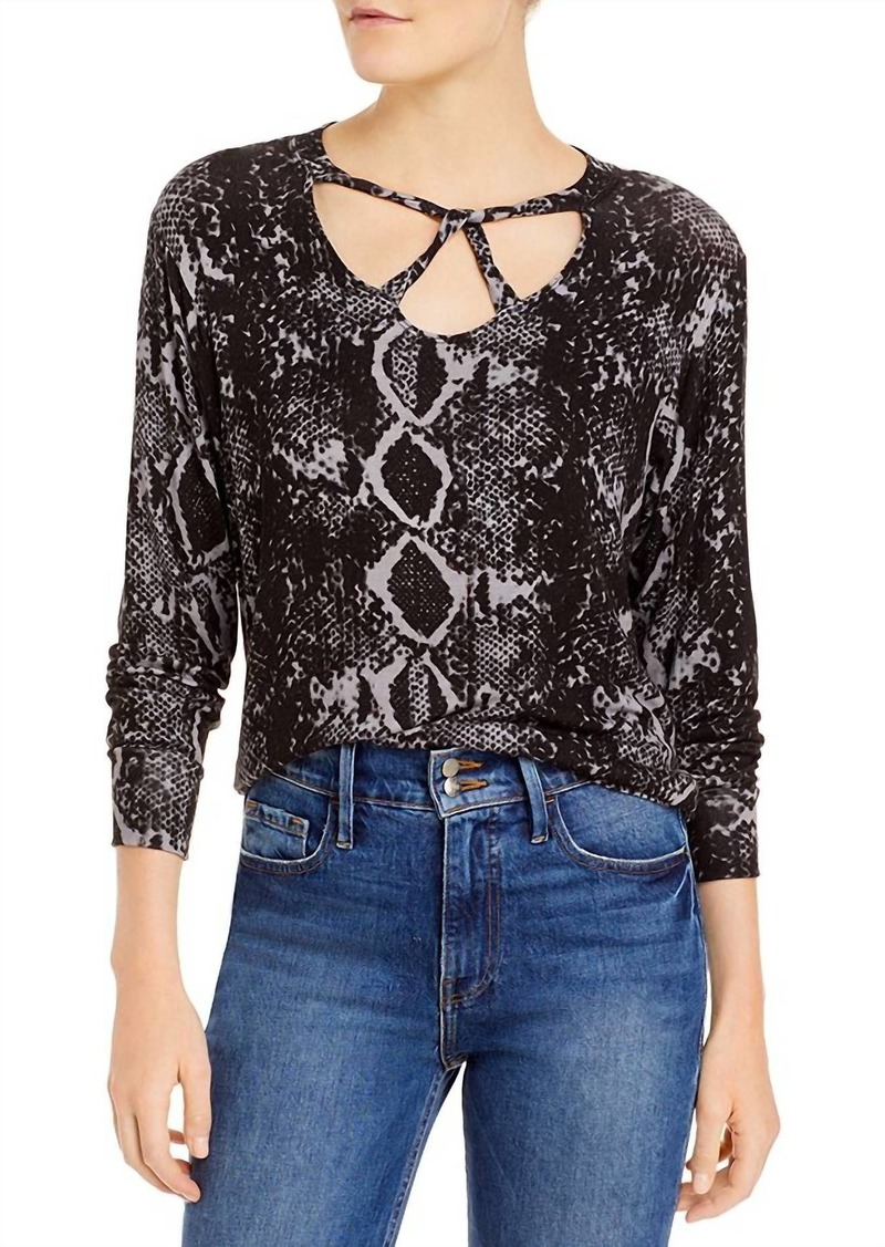 LnA Brushed Cailin Sweater In Charcoal Python