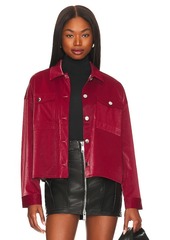 LNA Textured Check Faux Leather Shacket