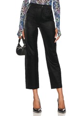 LNA Textured Check Faux Leather Zip Pant