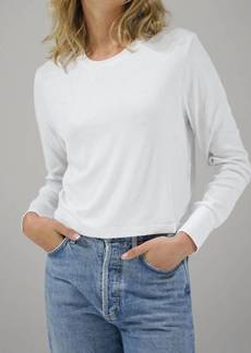 LnA Ribbed Long Sleeve Crew In White