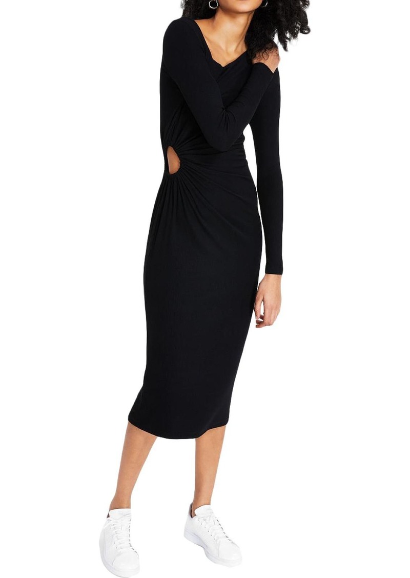 LnA Womens Knit Ribbed Maxi Dress