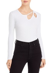 LnA Womens Ribbed Keyhole Pullover Top