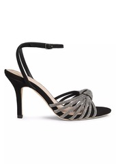 Loeffler Randall Ada 80MM Suede & Rhinestone Sandals