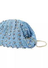 Loeffler Randall Bailey Crystal-Embellished Raffia Bag