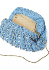 Loeffler Randall Bailey Crystal-Embellished Raffia Bag
