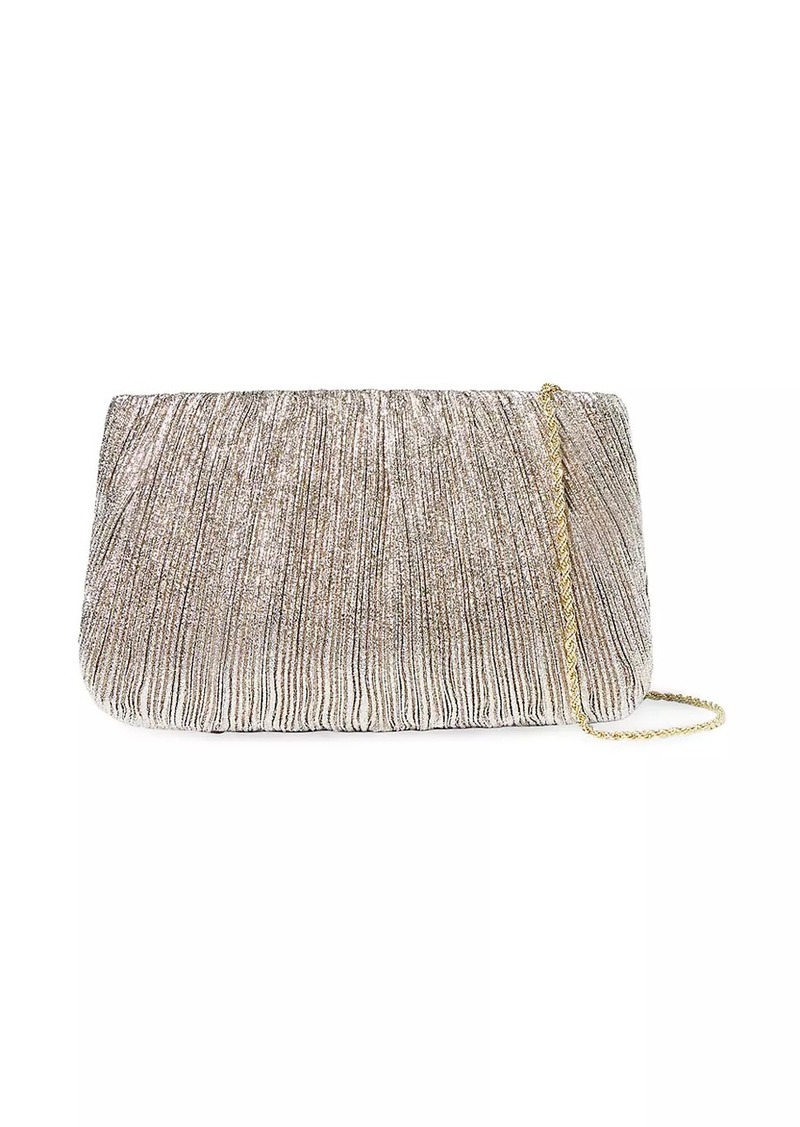 Loeffler Randall Brit Metallic Pleated Clutch-On-Chain